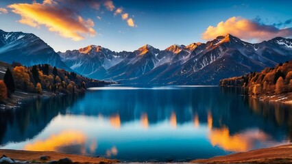 mountain landscape, mountain landscape at sunset, panorama mountain landscape, 8k for tv wallpaper