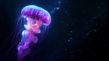 Obraz premium Vibrant jellyfish glide gracefully in the ocean water