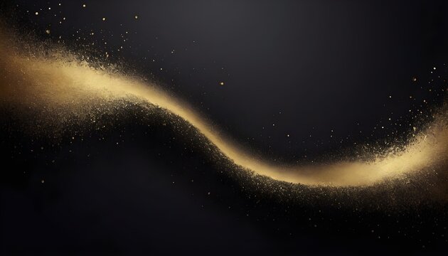 Abstract wavy pattern gold dust on dark background wallpaper card sample