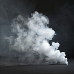 white smoke on black background for graphic designs, white cloud on black background, generative AI