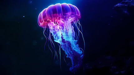 Vibrant jellyfish glide gracefully in the ocean water