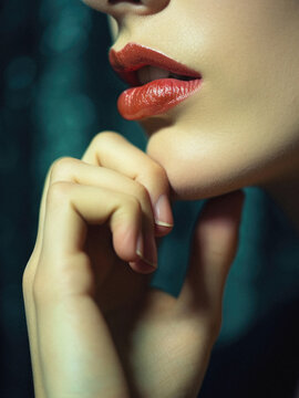 seducive woman with lips
