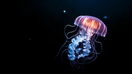 Vibrant jellyfish glide gracefully in the ocean water