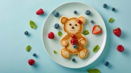 creative food for children, concept healthy life in children generative ai