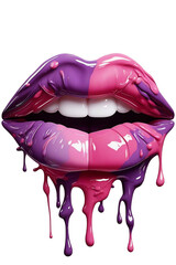 graphic isolated violet lips