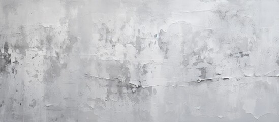 A closeup of a freezing grey concrete wall with peeling paint resembles a snowy landscape, contrasting against the grass and twig wood flooring