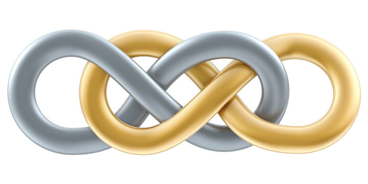 Double Infinity symbol, 3D rendering isolated on transparent background