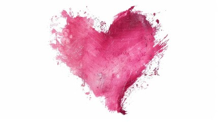 Minimalist Digital Illustration of a Heart Shape Formed by Smudged Pink Lipstick, Isolated on a Clean White Background