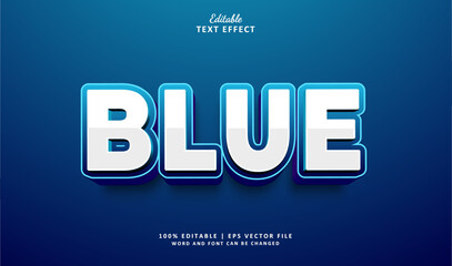 Blues Editable Text Effect Gradient Colour and Bold 3d Simple Style