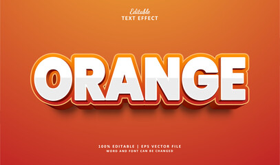 Fototapeta na wymiar Orange Editable Text Effect Gradient Colour and Bold 3d Simple Style