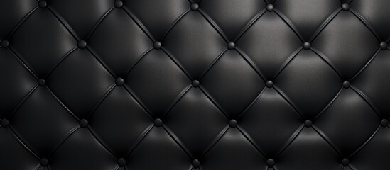Elegant Black Buttoned Leather Seamless Design. Pattern