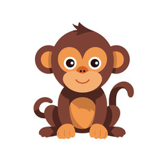 monkey cartoon icon over white background. colorful