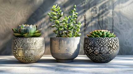 Green Oasis in Ceramic Pots