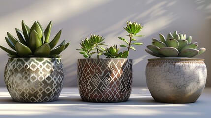 Green Oasis in Ceramic Pots