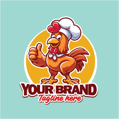 chicken food character mascot vector