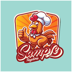chicken food character mascot vector