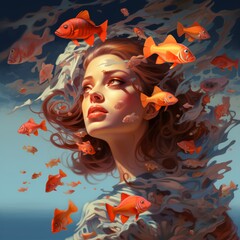 portrait of a girl with flowers