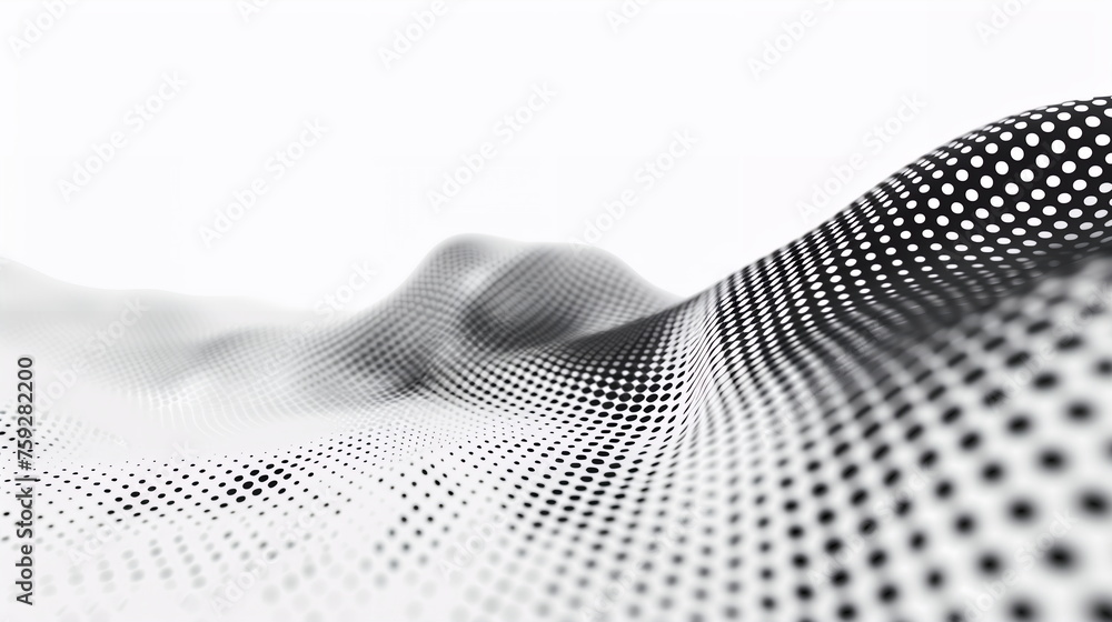 Poster monochrome printing raster with abstract halftone dots on white background modern grey gradient eleg