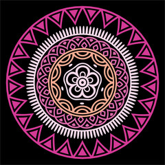 Colorful round ornament Mandala art design