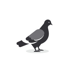Pigeon Logo Monochrome Design Style flat vector