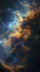 Fototapeta na wymiar Background with space. Early universe, hot dense energy, cosmic glow.
