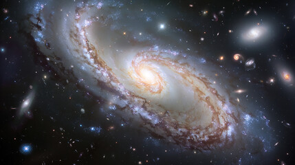 Fototapeta premium Background with space. Early universe, hot dense energy, cosmic glow.