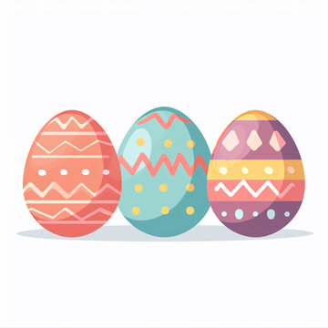 2d flat design illustration of the Easter eggs isolated on a white background