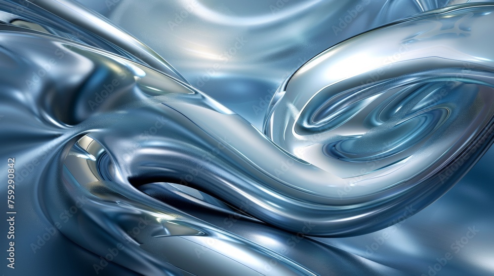Poster a close up of a shiny metallic object with swirls, ai