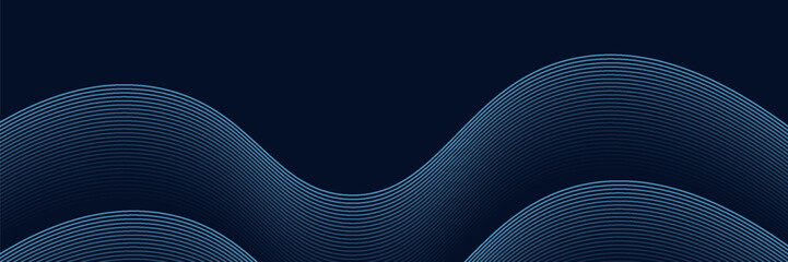 Abstract glowing circle lines on dark blue background. Geometric stripe line art design. Modern shiny blue lines. Futuristic technology concept.