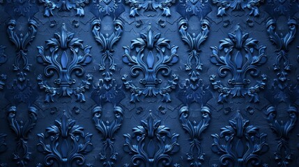 A blue background with ornate designs on it, AI