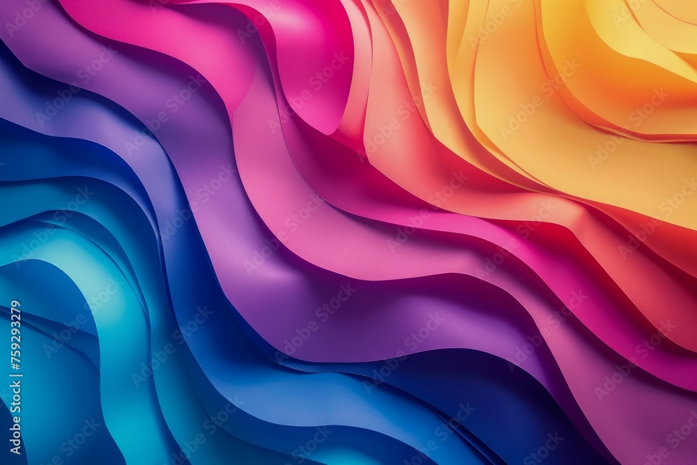 Poster vibrant abstract waves of color flowing seamless design background for creative graphics