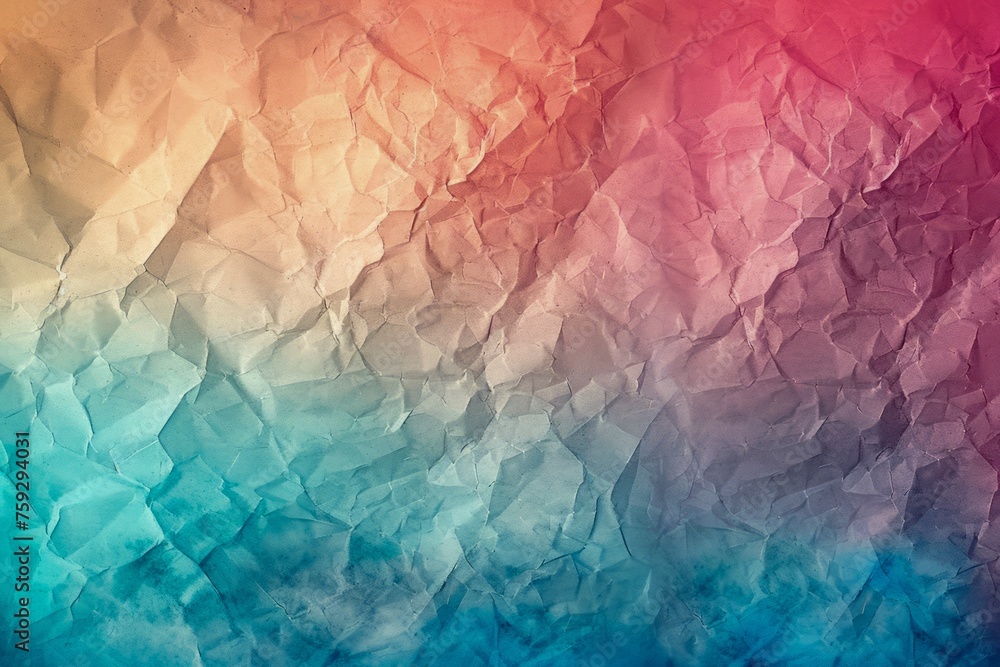 Poster vibrant rainbow gradient colors on abstract crumpled paper texture background for artistic design co