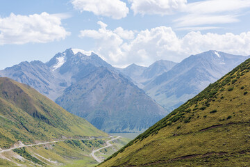 The beautiful scenery of the grasslands along the Duku Highway in Xinjiang, China