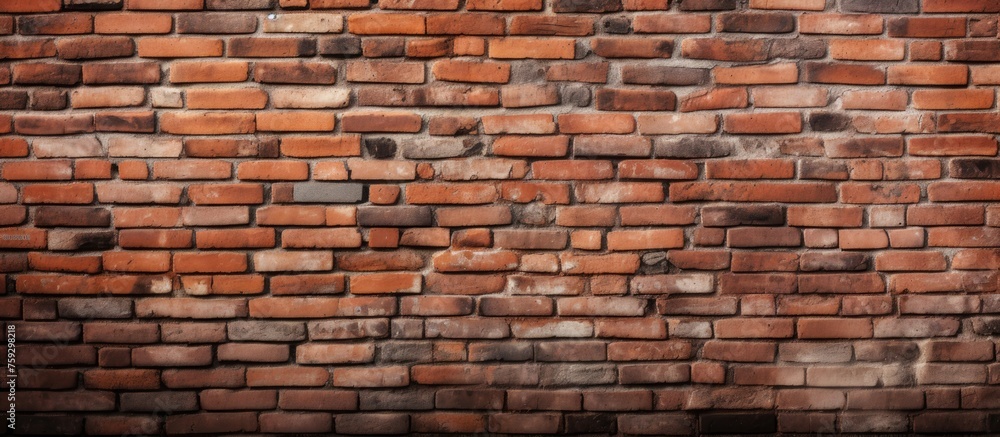 Poster a closeup photo of a brown brick wall showcasing the building materials composite nature. the peach 