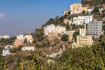 Obraz premium View of steep Fayfa town, Saudi Arabia