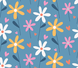 PrintSeamless spring pattern with flowers