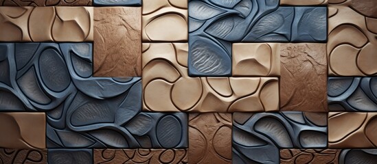 Background with textured tiles - obrazy, fototapety, plakaty