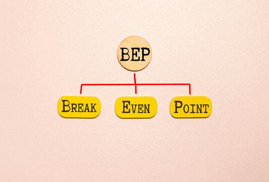 Business and BEP break even point concept. Copy space.