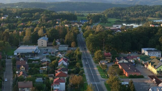 Beautiful Road Mountains Lesko Aerial View Poland