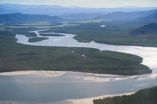Daintree River flowing from Daintree National forest 