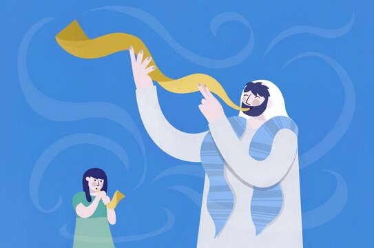 Yom Kippur- blowing the horn
