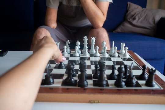 Couple playing chess