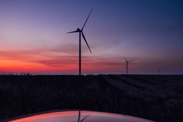 Wind Turbines at Sunset 