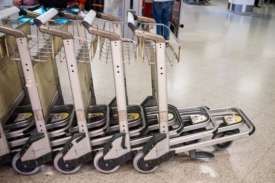 Airport Trolley Neatly Stacked