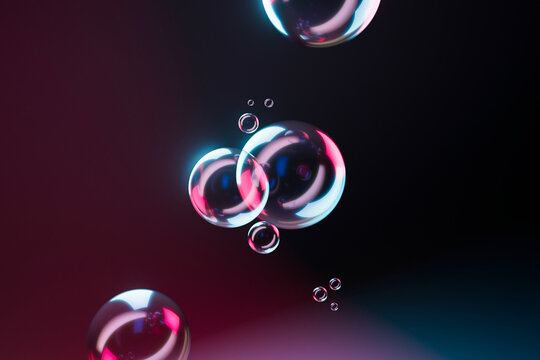 soap bubbles with copy space
