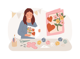 DIY project isolated concept vector illustration. Handmade present, making with own hands, creative craft gift, self-made project, building yourself, winter holiday activity vector concept.