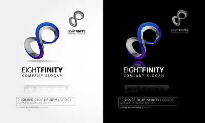 Eight Infinity Vector Logo Template. This Logo template suitable for your company in order to improve its communication process, technology, e-sports, energy, and etc.