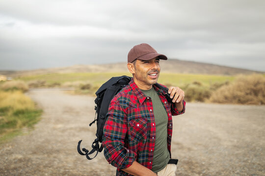 young man in the desert of bardenas reales