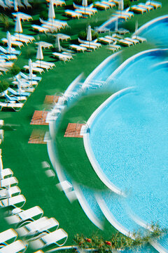 kaleidoscopic image of a swimming pool