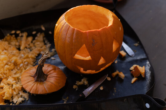 Halloween pumpkin carving